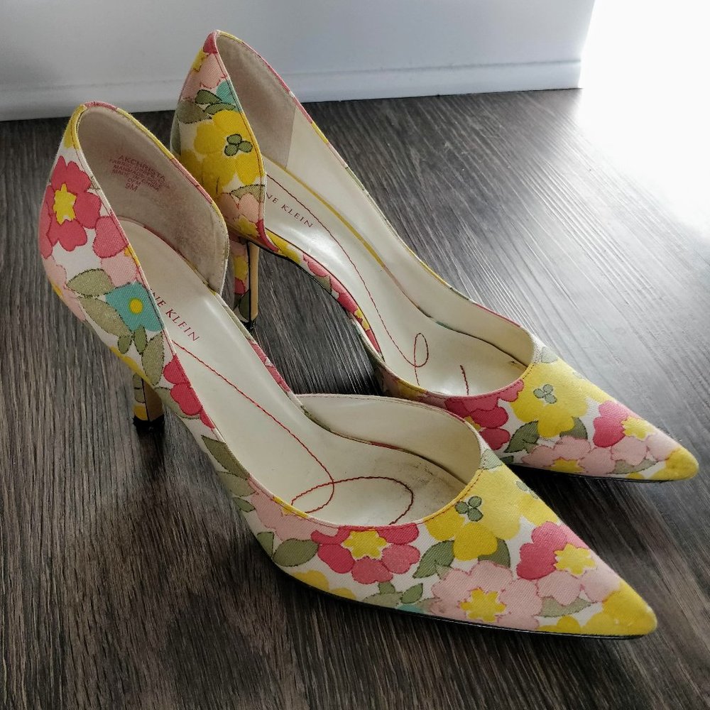 Anne Klein Floral Print D'Orsay Pump Size 9
